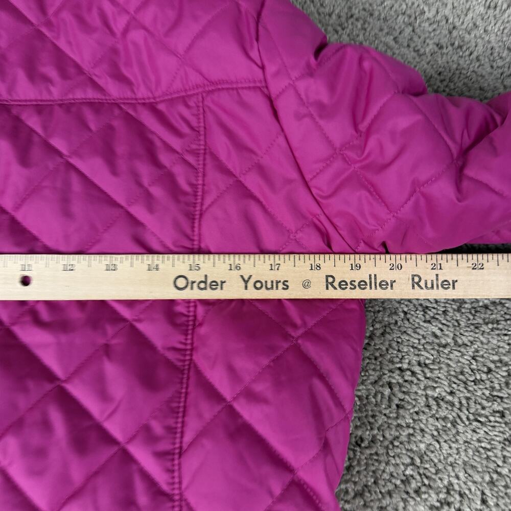 Columbia Jacket Womens Medium Pink Quilted Hooded Fleece Lined Full Zip Warm - Picture 12 of 13